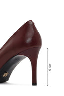 Women's Burgundy Thin Heeled Leather Stiletto | Derimod
