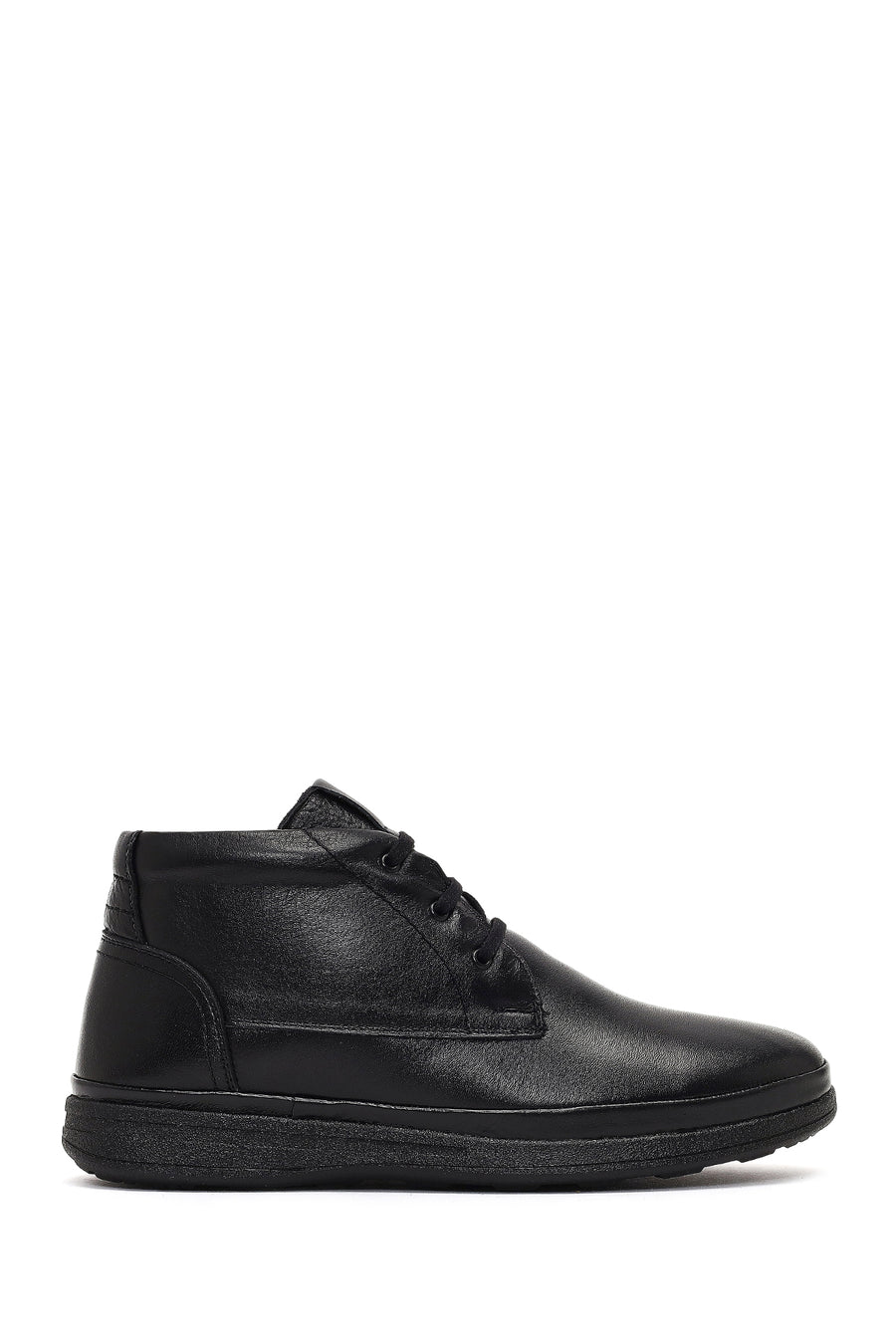 Male Black Zip Closure Leather Boots WM832003DV | Derimod