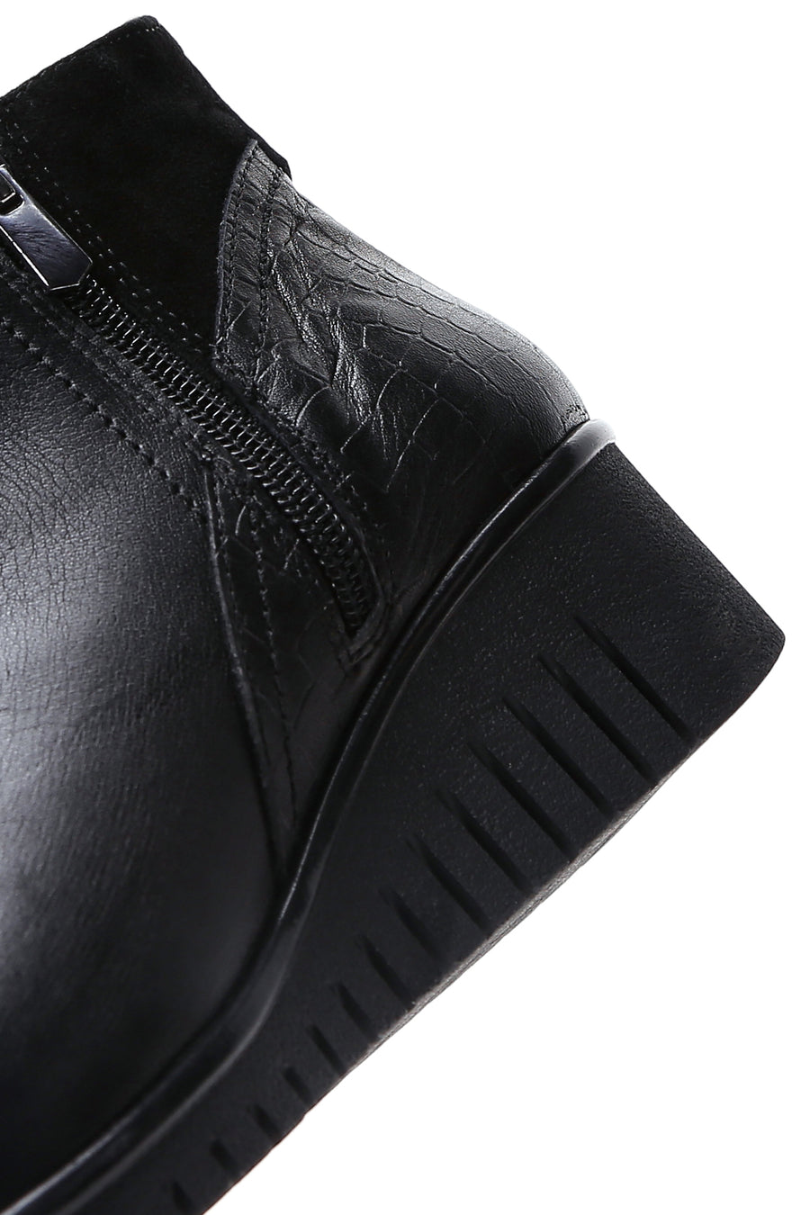 Women's Leather Wedge Heel Boots