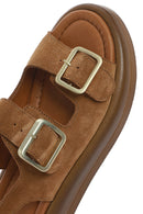 Women's Mink Back Buckle Thick Soled Suede Leather Sandals | Derimod