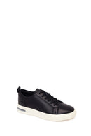 Erkek Siyah Bağcıklı Deri Sneaker | Derimod