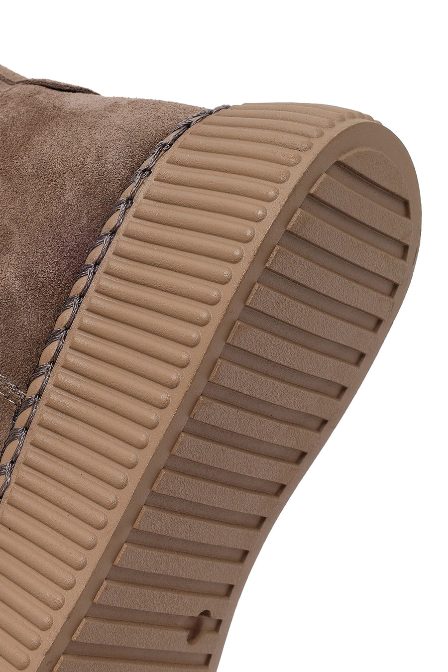 Woman Mink Zip Closure Thick-Soled Suede Boots