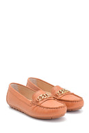 Kadın Deri Zincir Detaylı Loafer | Derimod