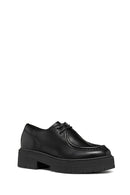 Geox Women's Black D Spherica Ec7 B Lace-Up Leather Oxford Shoes | Derimod