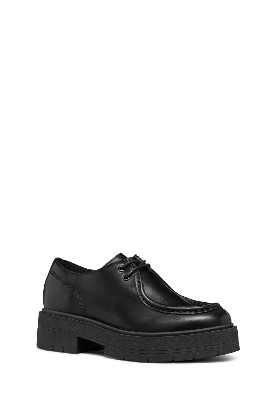 Geox Women's Black D Spherica Ec7 B Lace-Up Leather Oxford Shoes