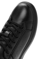 Male Black Lace-Up Thick-Soled Leather Sneaker | Derimod