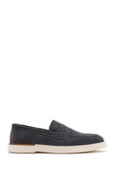 Men's Gray Suede Leather Casual Loafer | Derimod