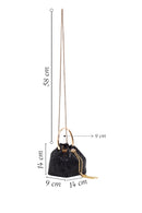 Women's Black Long Chain Strap Stone-Embellished Mini Evening Bag | Derimod