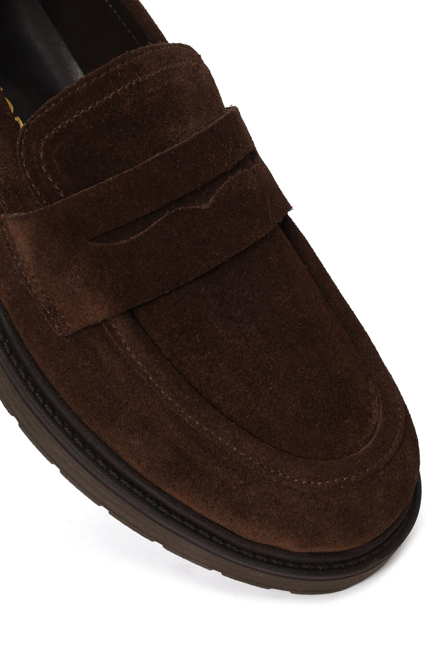 Kadın Kahverengi Süet Deri Maskülen Loafer