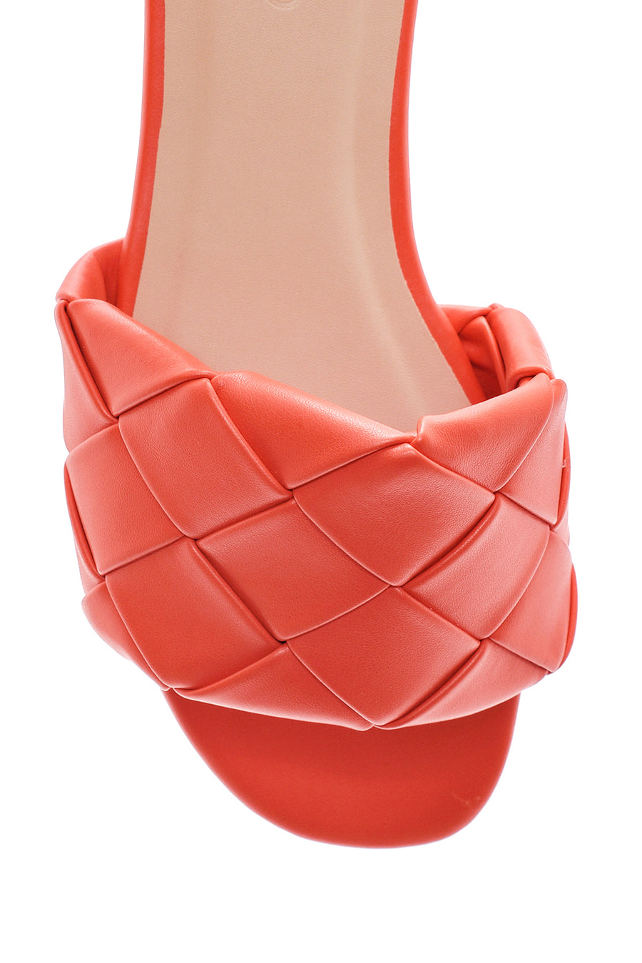 Women's Red Braided Flat Slippers