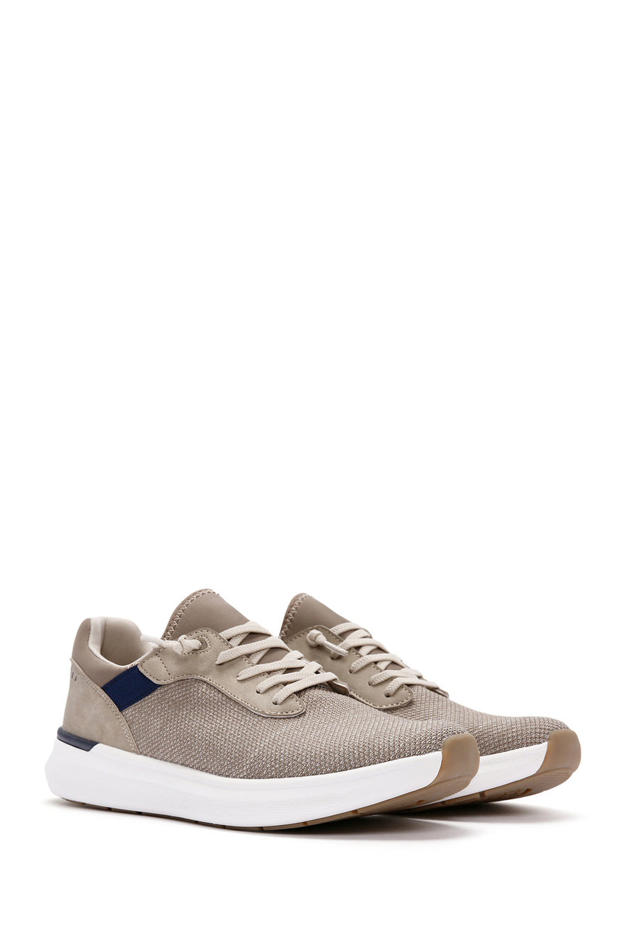 Derimod Zero Men's Beige Lace-Up Thick Soled Fabric Sneaker