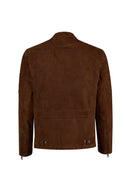 Howard Erkek Kahverengi Slim-Fit Süet Deri Ceket | Derimod