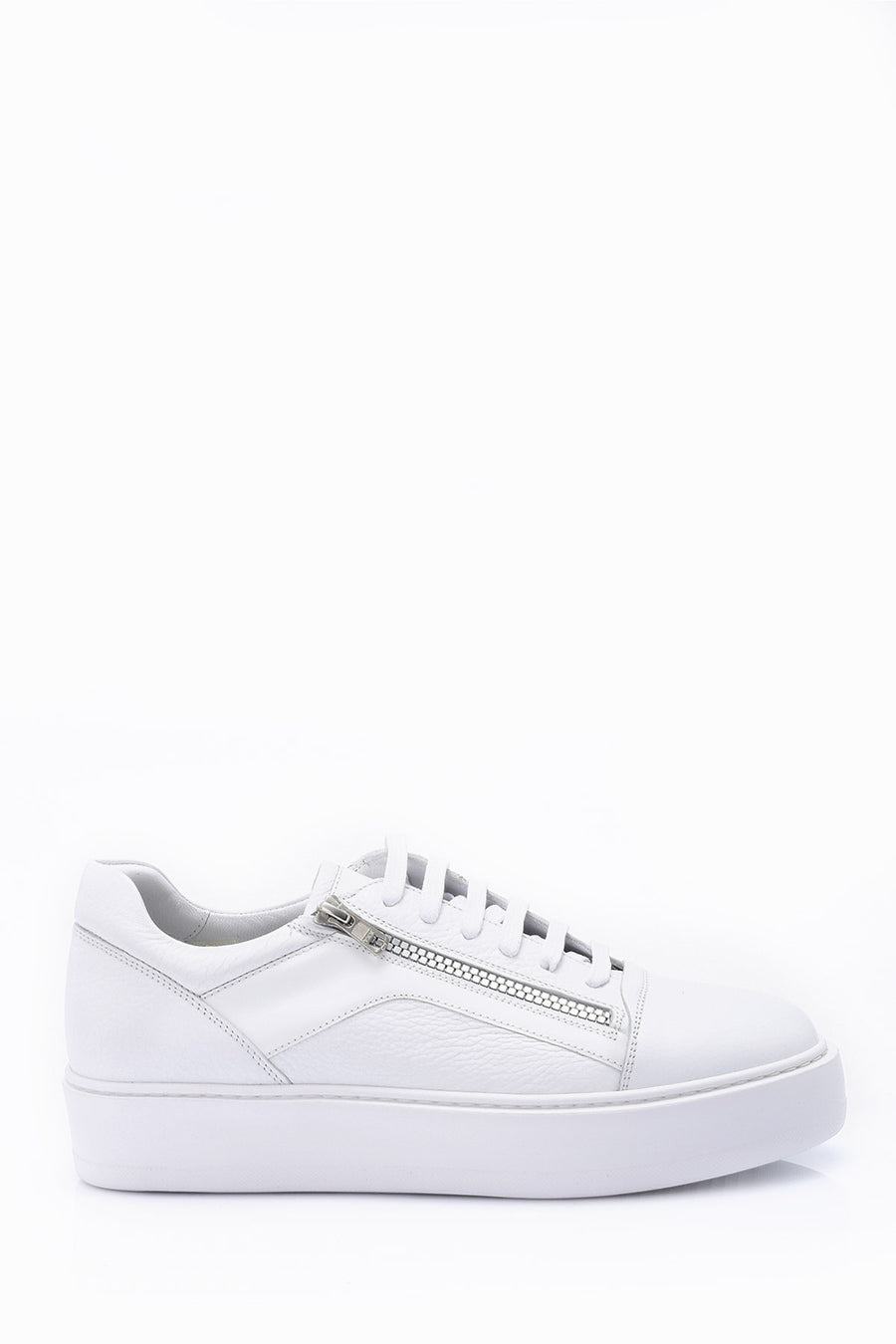 Men's Zipper Detailed Leather Sneaker 19SFD306318 | Derimod
