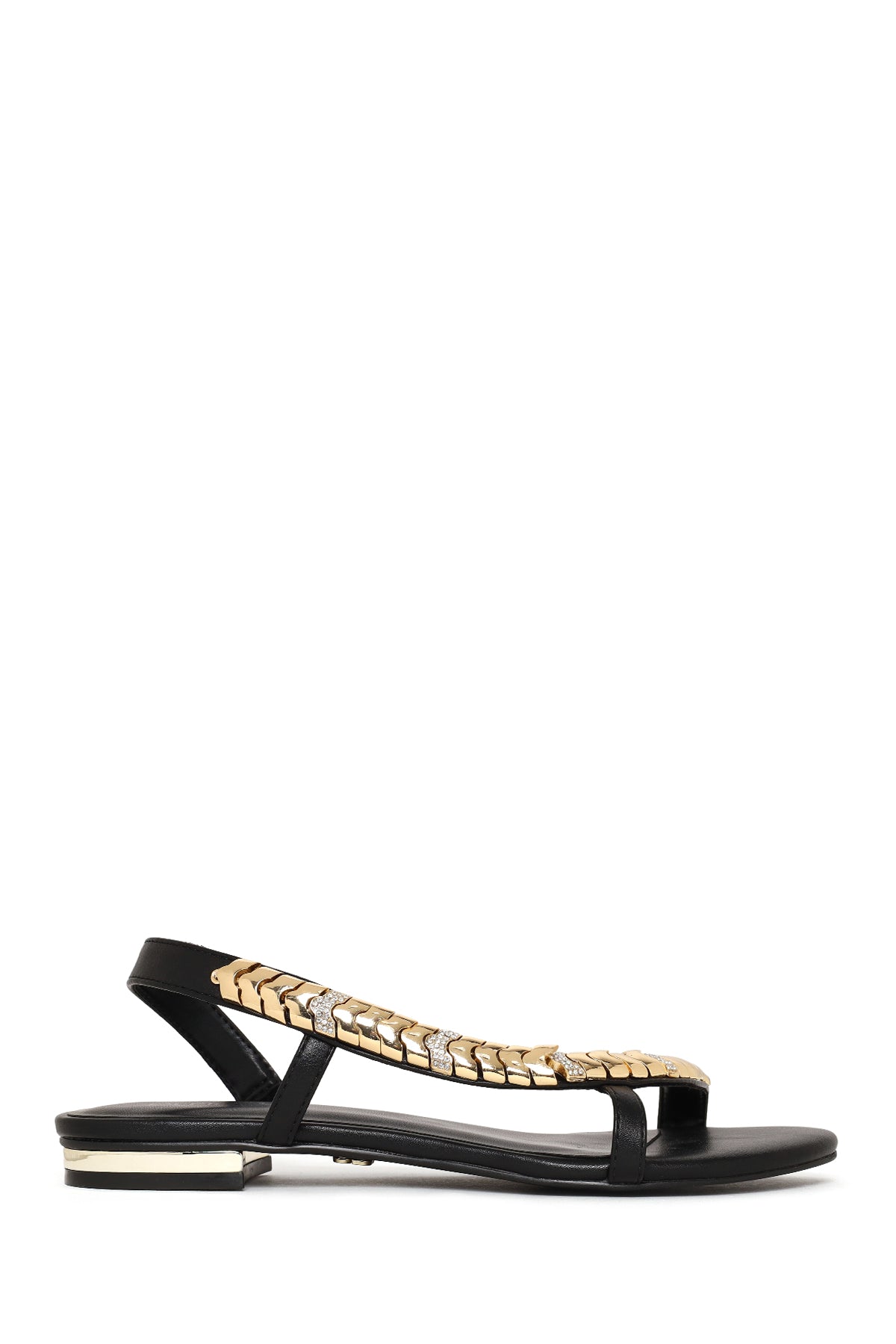 Woman Black Stone-Embellished Sandal 26SFD443314 | Derimod