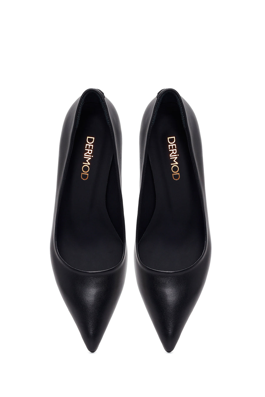 Woman Black Thin-Heeled Leather Stiletto