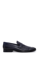 Erkek Lacivert Deri Klasik Loafer | Derimod