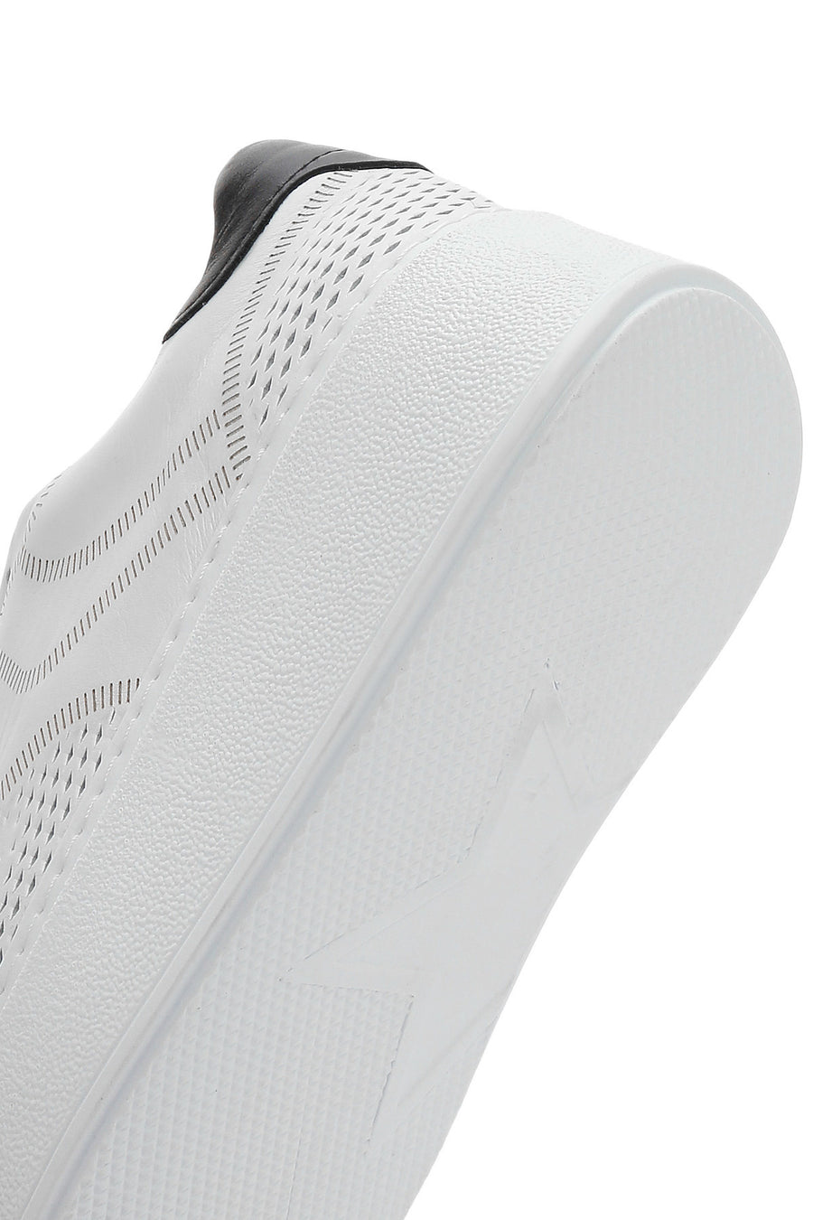 Woman White Laced Thick Sole Leather Sneakers