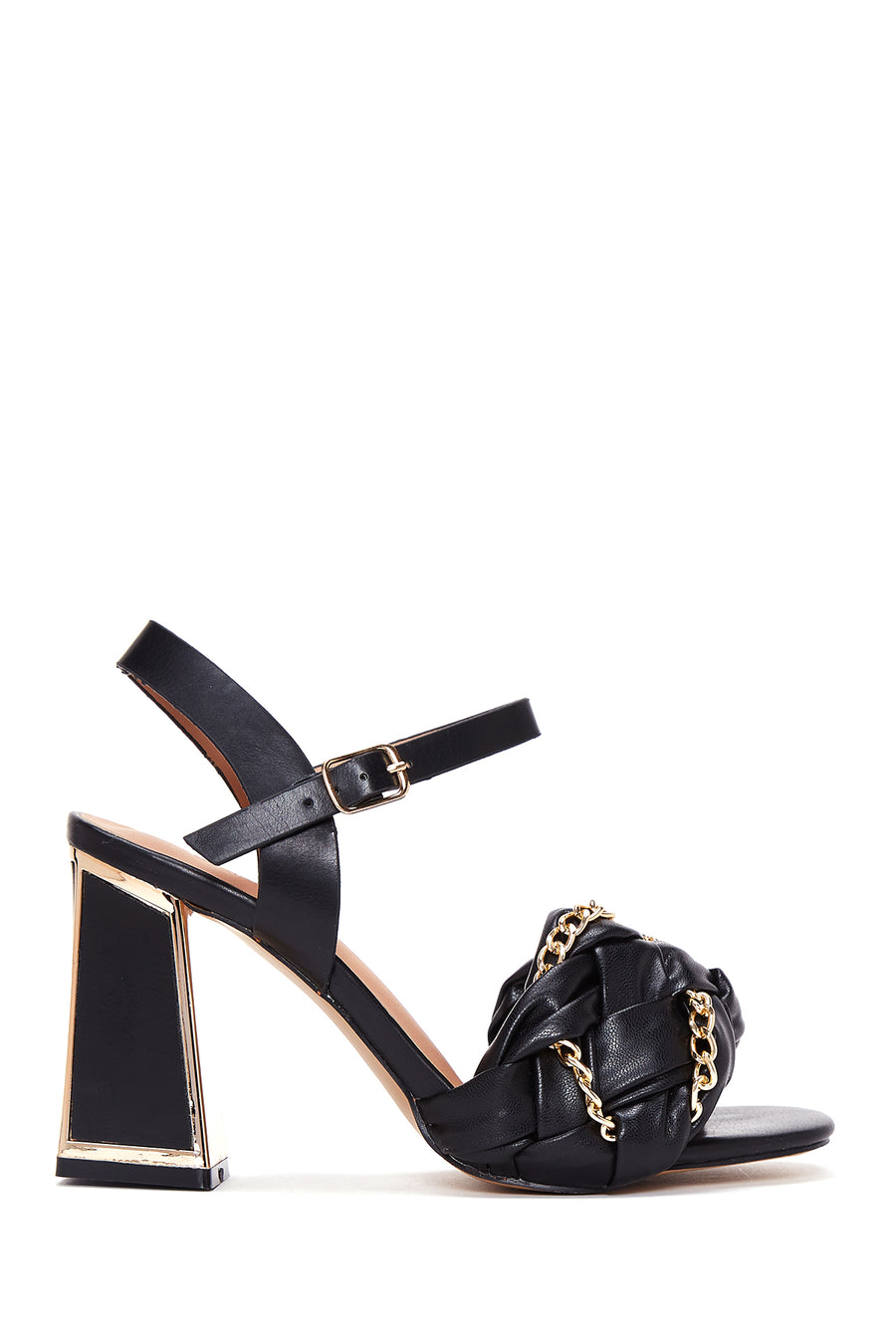 Women's Black Thick Heeled Sandals 22SFE475614 | Derimod