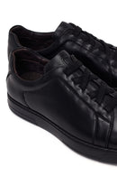 Male Black Lace-Up Leather Sneaker | Derimod