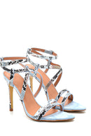 Women's Snake Printed Heeled Sandals | Derimod
