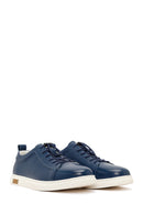 Erkek Lacivert Deri Sneaker | Derimod