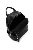 Women's Black Strap Quilted Backpack | Derimod
