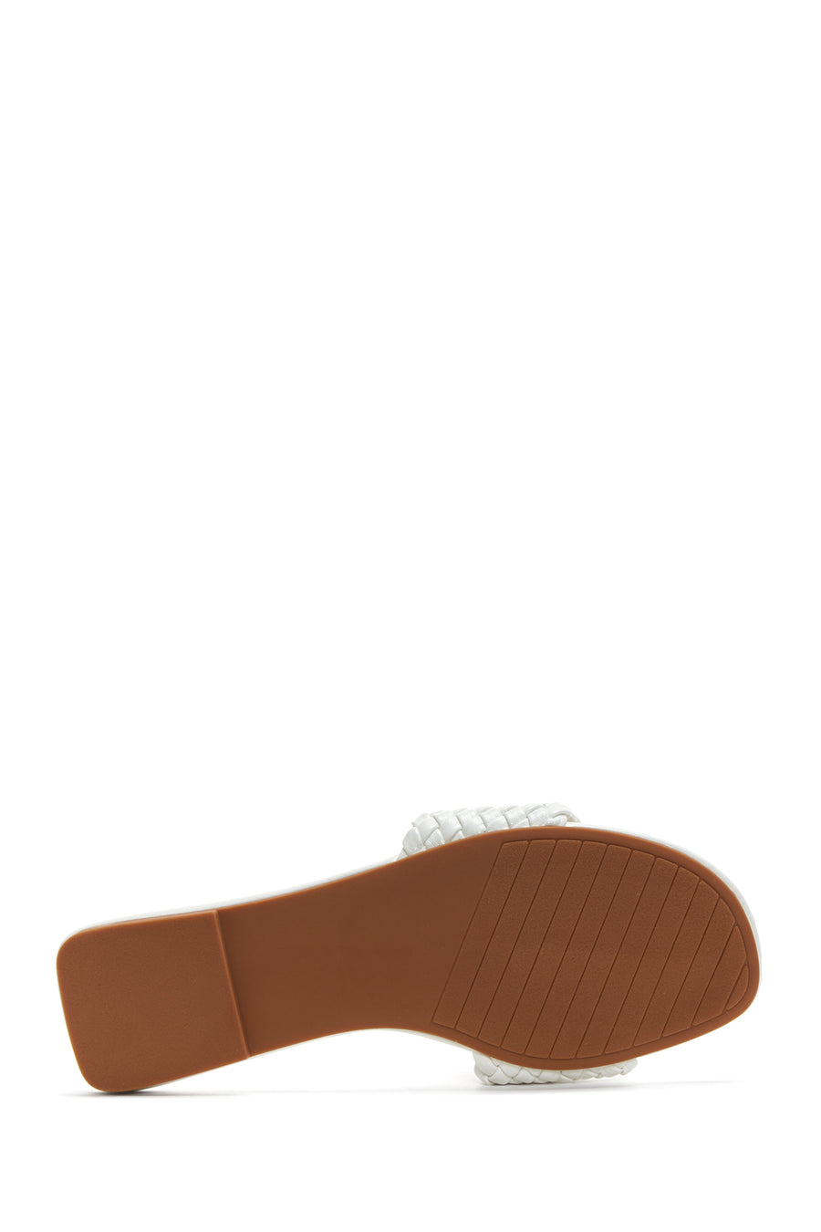 Women's White Braided Flat Slippers