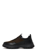 Male Khaki Lace-up Thick-soled Leather Casual Shoes | Derimod