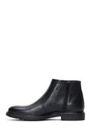 Men's Black Zippered Leather Casual Boots | Derimod