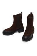 Women's Brown Thick-Soled Suede Leather Chelsea Boot | Derimod