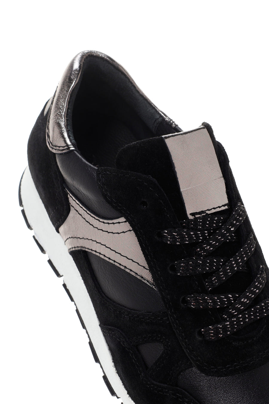 Women's Black Suede Leather Detailed Sneaker