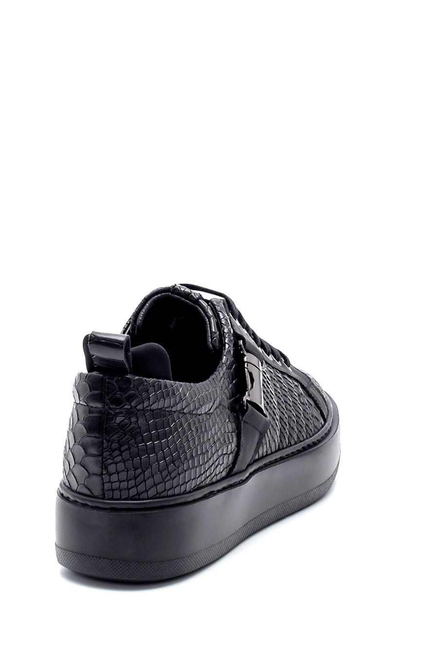 Erkek Deri Kroko Desenli Sneaker