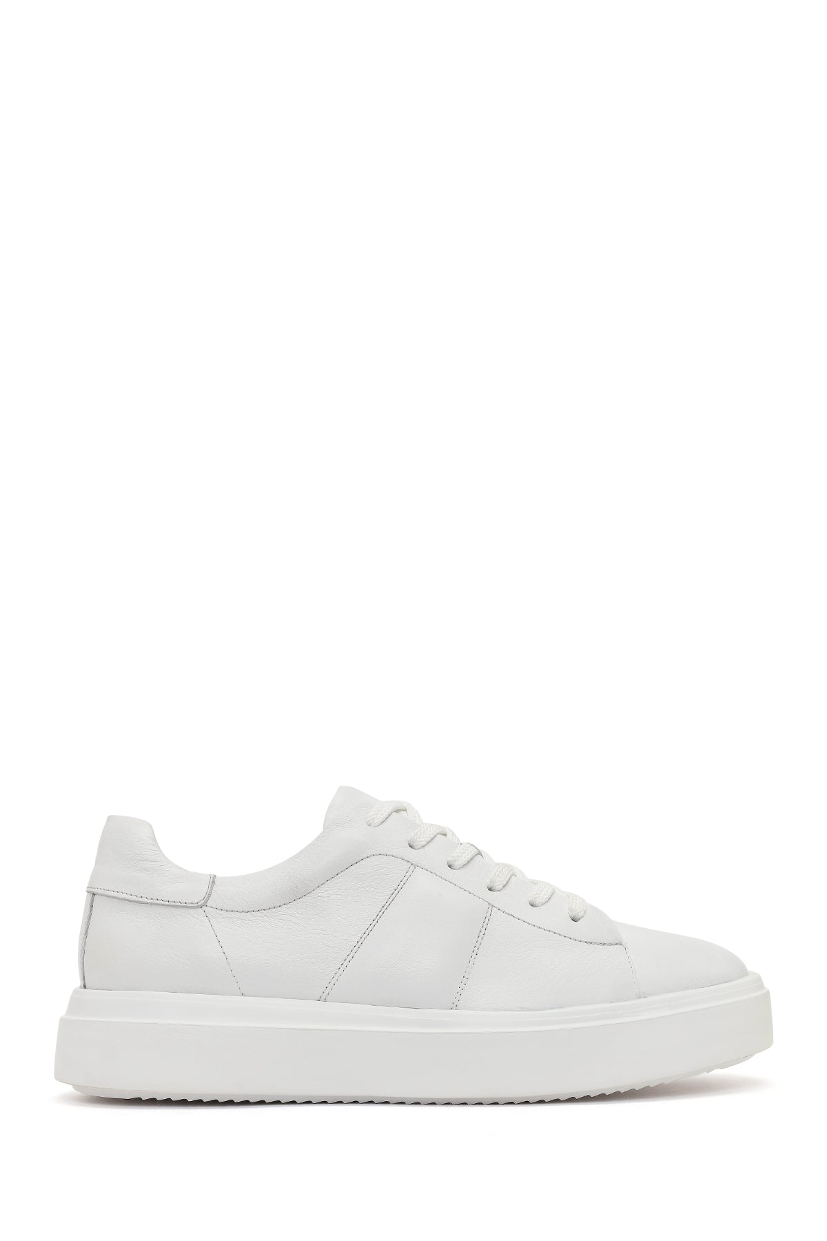 Erkek Beyaz Bağcıklı Kalın Tabanlı Deri Sneaker 26SFD688118 | Derimod