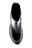 Women's Black Leather Thick Soled Boots | Derimod