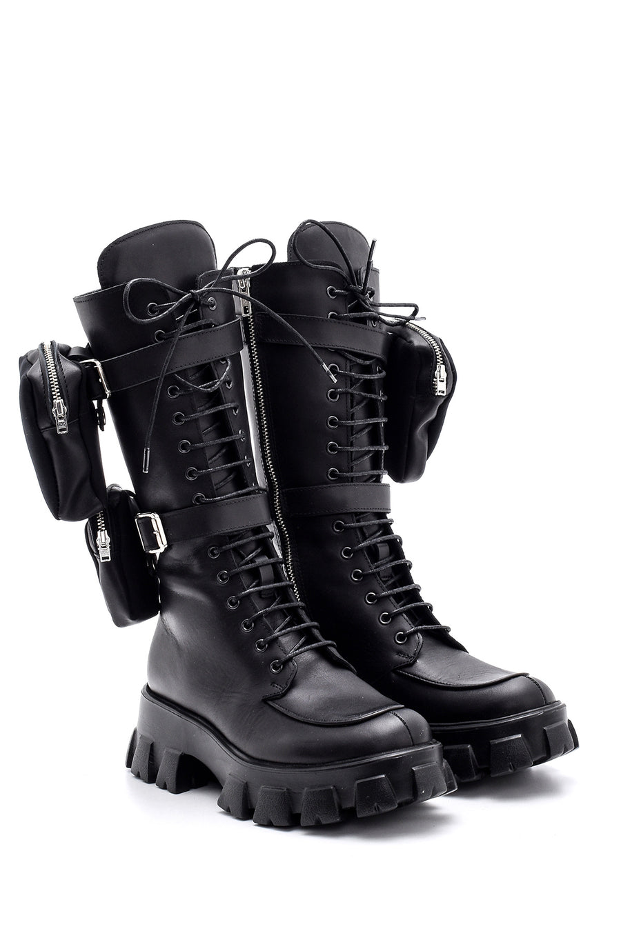 Women's Leather Bag Detailed Boots