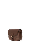 Woman Brown Long-Strap Wicker Crossbody Bag | Derimod