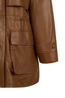 Sienna Woman Brown Oversize Leather Coat | Derimod