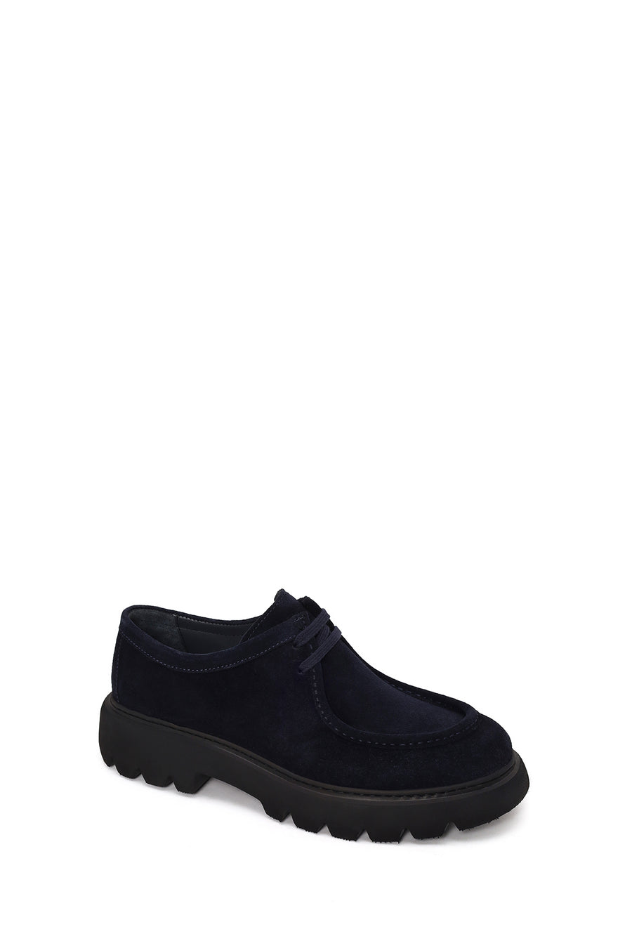 Male Navy Blue Lace-Up Thick-Soled Suede Casual Shoes