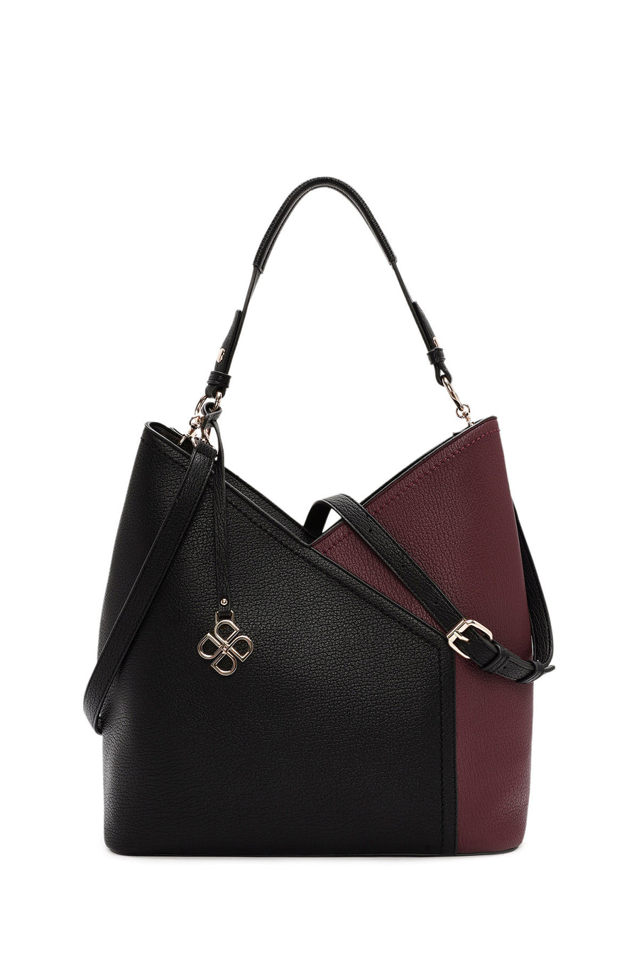 Woman Black Shoulder Bag with Short and Long Straps WB150020SV | Derimod