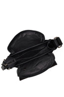 Male Black Leather Messenger Bag | Derimod
