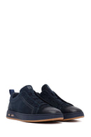 Male Navy Lace-up Nubuck Leather Sneaker | Derimod