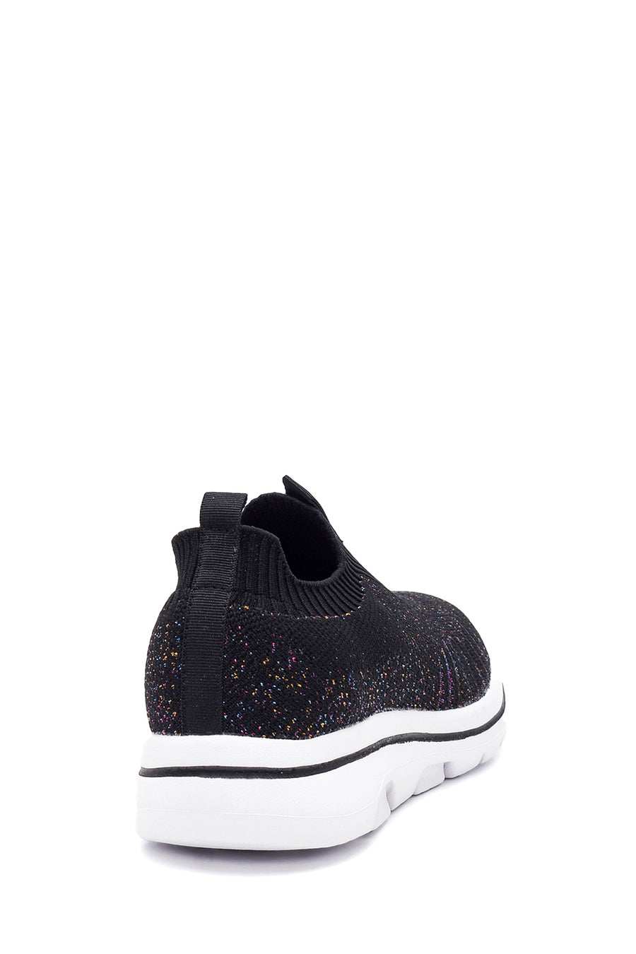 Women's Black Patterned Fabric Sneaker
