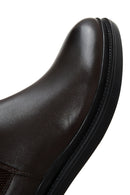 Men's Brown Leather Casual Chelsea Flat Boots | Derimod