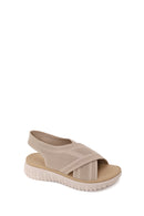 Woman Beige Thick-Soled Comfort Sandal | Derimod
