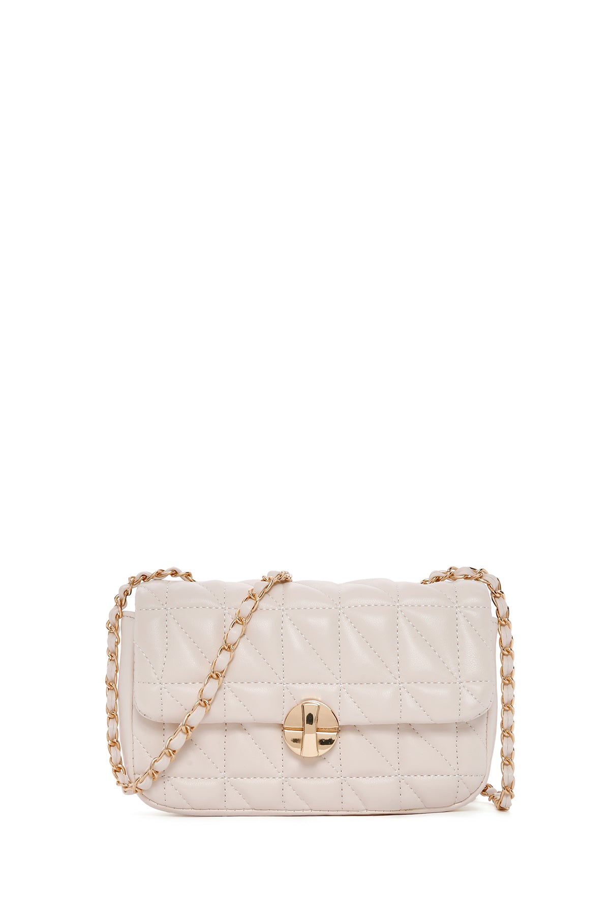 Women's Cream Long Strap Quilted Crossbody Bag 25SBD2917KP | Derimod