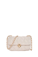 Women's Cream Long Strap Quilted Crossbody Bag | Derimod