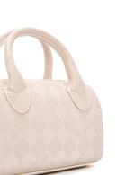 Women's Cream Long Strap Printed Mini Crossbody Bag | Derimod
