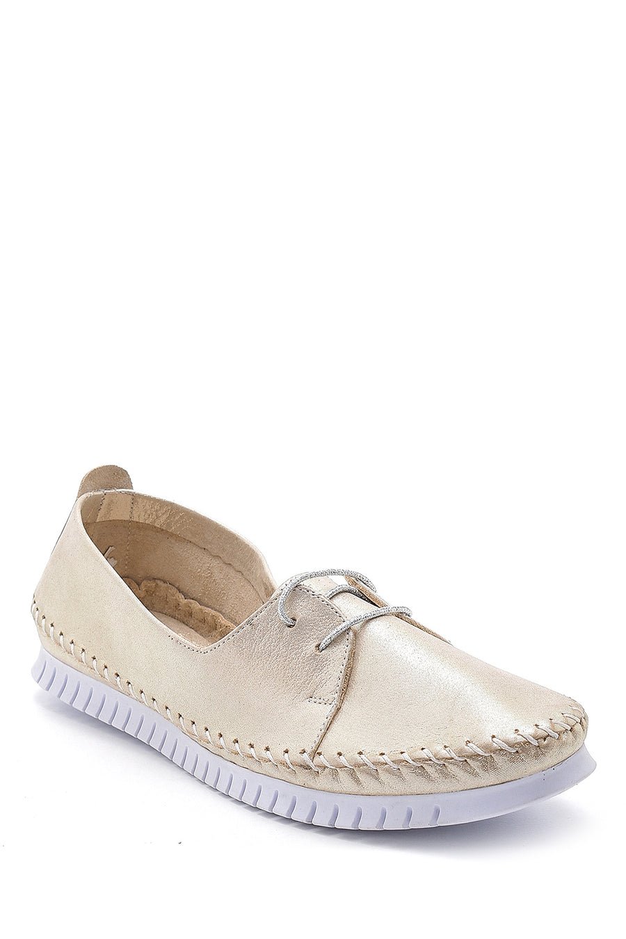 Women's Leather Silvery Shoes