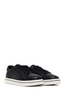 Erkek Siyah Bağcıklı Deri Sneaker | Derimod