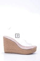 Women's Transparent Strappy Wedge Heeled Sandals | Derimod